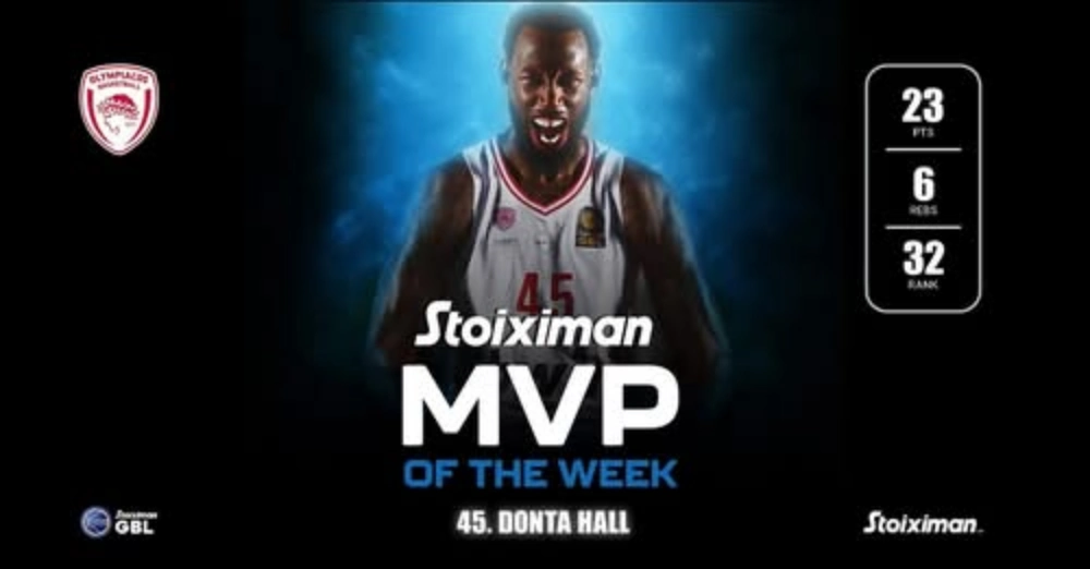 Ο Ντόντα Χολ του Ολυμπιακού MVP της 5ης αγωνιστικής στην GBL