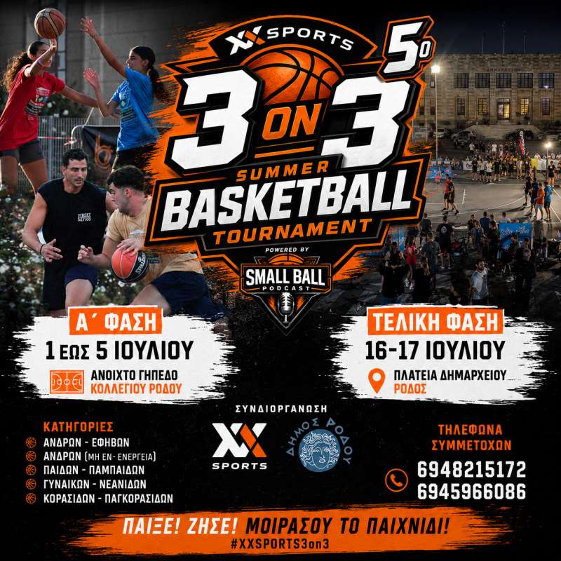 Το XXSPORTS 3on3 Summer Basketball Tournament επιστρέφει!